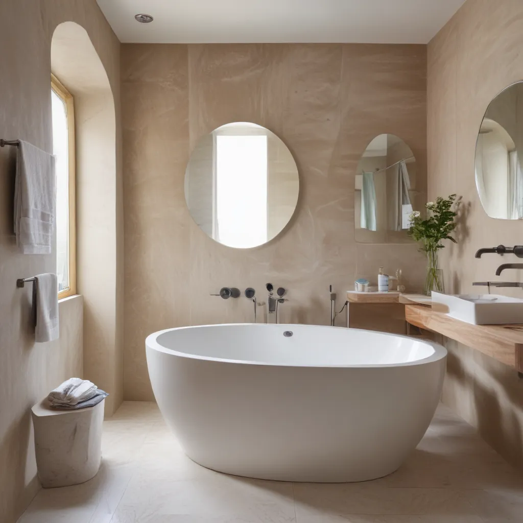 Rounded Shapes Soften Modern Bathrooms